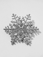 Брошь новогодняя «Снежинка» с сердцевиной, загадай желание, цвет белый в серебре 5005022