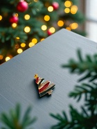 Брошь новогодняя «Ёлка», серпантин, загадай желание, разноцветная в золоте - Фото 5