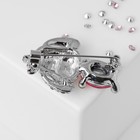 Брошь «Собачка» снуп, цвет розовый в серебре - фото 25617091