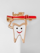 Брошь «Зуб» со щёткой, цвет красно-белый в золоте - Фото 6