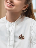 Брошь «Лист кленовый» стеклянный, цвет коричневый в чернёном золоте - Фото 2