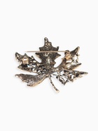 Брошь «Лист кленовый» стеклянный, зелёная в чернёном золоте - Фото 3