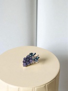 Брошь «Виноградная лоза аметиста», фиолетово-зелёная в чернёном золоте - Фото 5