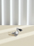 Брошь «Пеликан» с жемчужиной, цвет чёрно-белый в чернёном серебре - Фото 6