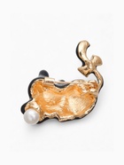 Брошь «Котёночек», чёрно-белая в золоте - Фото 2