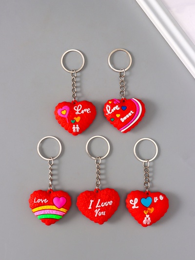 Брелок для ключей «Сердце с надписью - love», резина, 4×3×1.4 см, МИКС