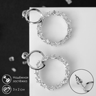 Серьги со стразами «Вспышка» два круга, цвет белый в серебре - фото 321587995