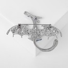 Брошь «Дракон» летящий, цвет синий в серебре - Фото 3