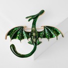 Брошь «Дракон» летящий, цвет зелёный в золоте - Фото 2