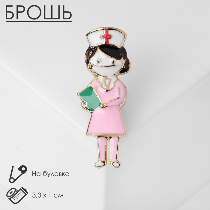 

Брошь «Врач», цветная в золоте