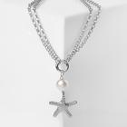 Кулон «Цепь» морская звезда, цвет серебро, L=50 см - Фото 1