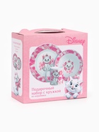 Набор посуды керамической детской, 3 предмета: кружка 200 мл, тарелка 19 см, салатник 250 мл, «Кошечка Мари», Коты Аристократы 4704359