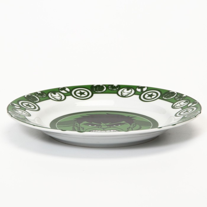 Набор посуды из керамики, 3 предмета: тарелка Ø 16,5 см, миска Ø 14 см, кружка 200 мл, "Мстители", Марвел - фото 1907144279