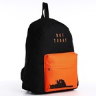 Рюкзак молодёжный, отдел на молнии, наружный карман, цвет чёрный/оранжевый - Фото 5
