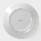 Тарелка керамическая обеденная Доляна «Лаванда», d=23 см, цвет белый - фото 4640316