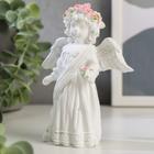 Сувенир полистоун "Белоснежный ангел в кружевном наряде, с розой" 12х10,5х4,3 см - Фото 4