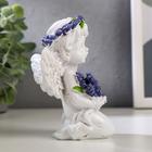 Фигурка полистоун «Белоснежный ангел с лавандой, в венке из лаванды», 10.2×6.8×5.3 см, МИКС - Фото 3