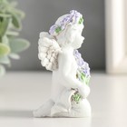 Фигурка полистоун «Белоснежный ангелок с лавандой, в венке из лаванды», 7.2×4.8×4 см, МИКС - Фото 3