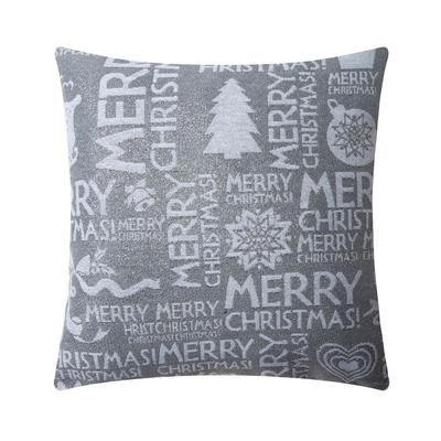 Чехол на подушку Этель "Christmas" цв.серебро, 44*44±3 см, 100%п/э, гобелен