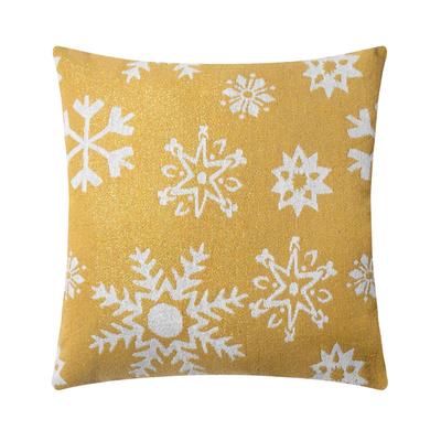 Чехол на подушку Этель "Снежинки" цв.золотой, 44*44±3 см, 100%п/э, гобелен