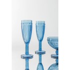 Бокал стеклянный для шампанского «Босфор», 180 мл, 7×20 см, цвет синий - Фото 3