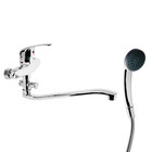 Смеситель для ванны ZEIN Z0151, картридж керамика 35 мм, с душевым набором, хром - Фото 4