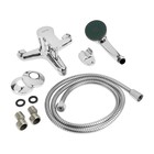 Смеситель для ванны ZEIN Z0152, картридж 35 мм, с душевым набором, хром - Фото 11