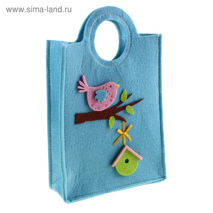 корзиночка для мелочей войлок Птичка на веточке 20*8*30 см - Фото 1