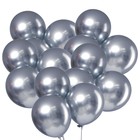 Воздушные шары латексные 9" «Хром», 50 шт., серебряные - Фото 2