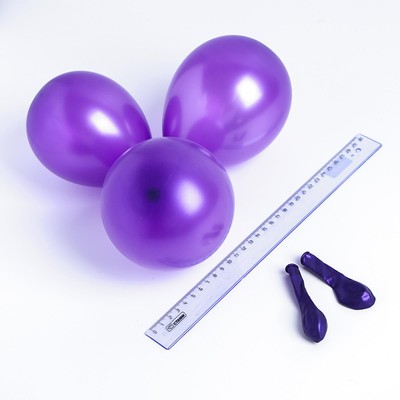 Шар латексный 5", металл, набор 100 шт., водные бомбочки, цвет фиолетовый