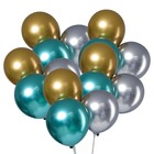 Воздушные шары латексные 12" «Хром», 50 шт., МИКС - Фото 3
