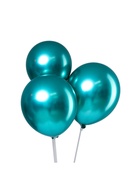 Воздушные шары латексные 12" «Хром», 5 шт., зелёные - Фото 2