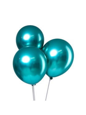 Воздушные шары латексные 12" «Хром», 5 шт., зелёные (комплект 3 шт)