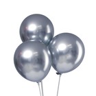 Воздушные шары латексные 12" «Хром», 100 шт., серебряные - Фото 2