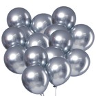 Воздушные шары латексные 12" «Хром», 100 шт., серебряные - Фото 3
