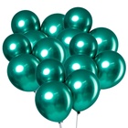 Воздушные шары латексные 12" «Хром», 100 шт., зелёные - Фото 2