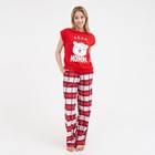 Пижама новогодняя женская KAFTAN "Bear", цвет красный, размер 40-42 - Фото 5