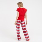 Пижама новогодняя женская KAFTAN "Bear", цвет красный, размер 52-54 - Фото 3