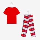 Пижама новогодняя детская: футболка, брюки, KAFTAN: Bear, красная, рост 110-116 см - Фото 15