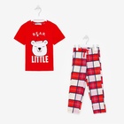 Пижама новогодняя детская: футболка, брюки, KAFTAN: Bear, красная, рост 110-116 см - Фото 5