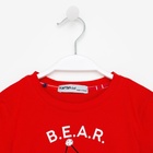 Пижама новогодняя детская: футболка, брюки, KAFTAN: Bear, красная, рост 110-116 см - Фото 6