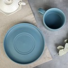 Чайная пара керамическая с матовым покрытием «Люблю тебя», 200 мл, цвет синий - Фото 4