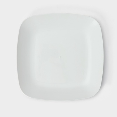 Тарелка Альтернатива «Квадро», 22×22 см, пластик, белая, бежевая