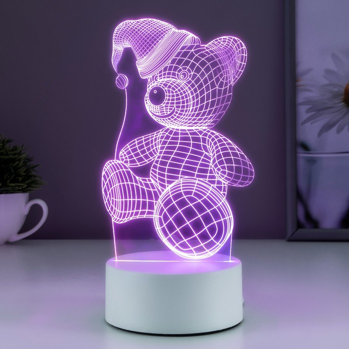 Светильник "Мишка в шапке" LED RGB RISALUX - фото 1907144697