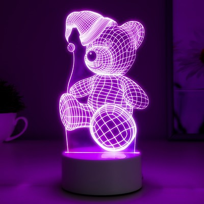 Светильник «Мишка в шапке» LED RGB RISALUX