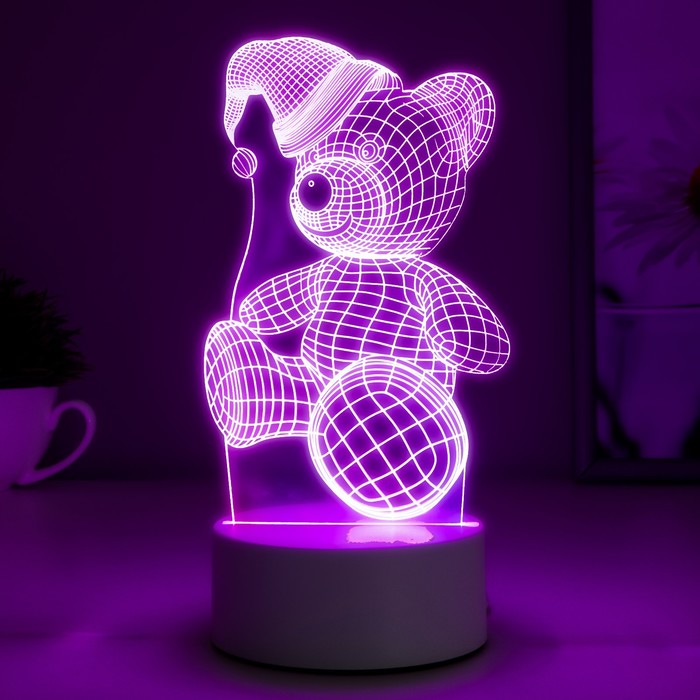 Светильник "Мишка в шапке" LED RGB RISALUX - фото 1907144699