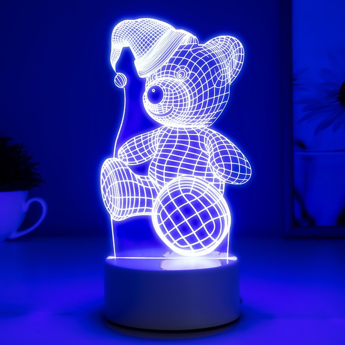 Светильник "Мишка в шапке" LED RGB RISALUX - фото 1907144700