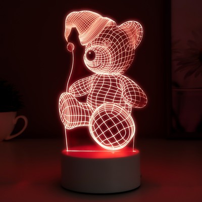 Светильник «Мишка в шапке» LED RGB RISALUX