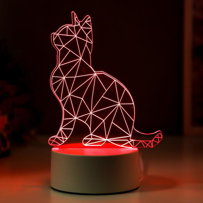 Светильник "Кот сидя" LED RGB от сети - фото 1907144752
