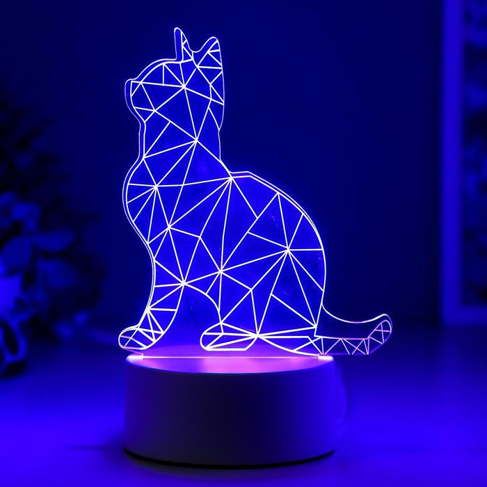 Светильник "Кот сидя" LED RGB от сети - фото 1907144753